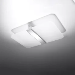 Plafonnier en acier/verre 4 ampoules 3000K - 45x30x5.5cm Sollux