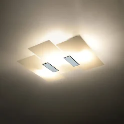 Plafonnier en acier/verre 3 ampoules 3000K - 40x42x7cm Sollux