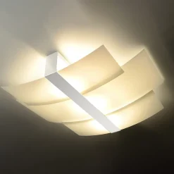 Plafonnier en acier/verre 3 ampoules 4000K - 61x53x7cm Sollux