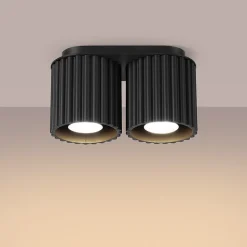 Plafonnier en aluminium 2 lampes 21x10x12cm Sollux