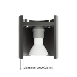 Plafonnier en aluminium 1 lampes 12x12x11cm Sollux