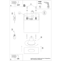 Plafonnier en aluminium 1 lampes 10x10x10cm Sollux