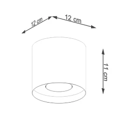 Plafonnier en aluminium 1 lampes 12x12x11cm Sollux