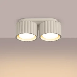 Plafonnier en aluminium 2 lampes 21x10x12cm Sollux