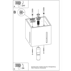 Plafonnier en aluminium 1 lampes 10x10x10cm Sollux