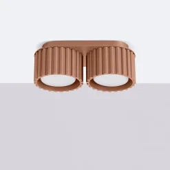 Plafonnier en aluminium 2 lampes 21x10x12cm Sollux