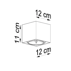 Plafonnier en aluminium 1 lampes 12x12x11cm Sollux