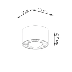 Plafonnier en aluminium 9 lampes 10x10x5.7cm Sollux