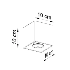 Plafonnier en aluminium 1 lampes 10x10x10cm Sollux