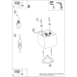 Plafonnier en aluminium 1 lampes 10x10x10cm Sollux