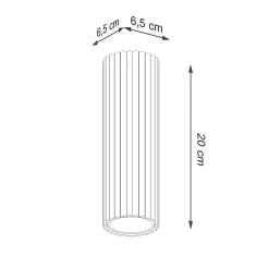 Plafonnier en aluminium 1 lampes 6.5x6.5x20cm Sollux