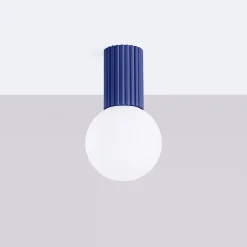 Plafonnier en aluminium/verre 1 lampes 12x12x21cm Sollux