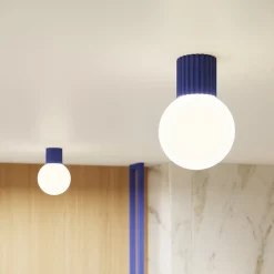 Plafonnier en aluminium/verre 1 lampes 12x12x21cm Sollux