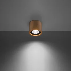 Plafonnier en bois 1 ampoule 3000K - 14x14x10cm Sollux