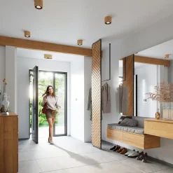 Plafonnier en bois 1 ampoule 3000K - 14x14x10cm Sollux