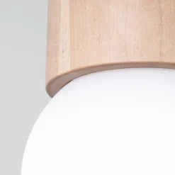 Plafonnier en bois 1 ampoule 3000K - 12x12x19cm Sollux