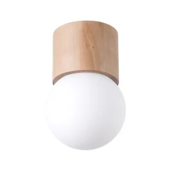 Plafonnier en bois 1 ampoule 3000K - 12x12x19cm Sollux