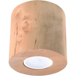 Plafonnier en bois 1 ampoule 3000K - 10x10x10cm Sollux