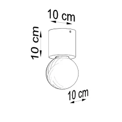 Plafonnier en bois 1 ampoule 3000K - 10x10x10cm Sollux