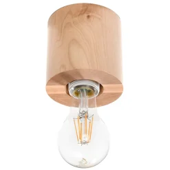 Plafonnier en bois 1 ampoule 3000K - 10x10x10cm Sollux