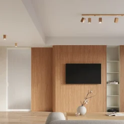 Plafonnier en bois 3 ampoules 4000K - 45x5x20cm Sollux