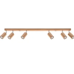 Plafonnier en bois 6 ampoules 3000K - 120x5x20cm Sollux