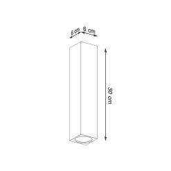 Plafonnier en bois 1 ampoule 3000K - 6x6x30cm Sollux