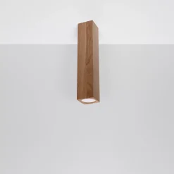 Plafonnier en bois 1 ampoule 3000K - 6x6x30cm Sollux