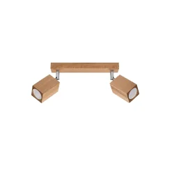 Plafonnier en bois 2 ampoules 3000K - 30x5x20cm Sollux