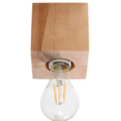 Plafonnier en bois 1 lampes 10x10x10cm Sollux