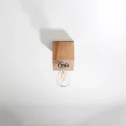 Plafonnier en bois 1 lampes 10x10x10cm Sollux