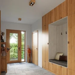 Plafonnier en bois 1 lampes 14x14x10cm Sollux