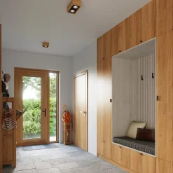 Plafonnier en bois 1 lampes 14x14x10cm Sollux