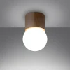 Plafonnier en bois 1 lampes 12x12x19cm Sollux