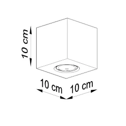 Plafonnier en bois 1 lampes 10x10x10cm Sollux