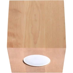 Plafonnier en bois 1 lampes 10x10x10cm Sollux