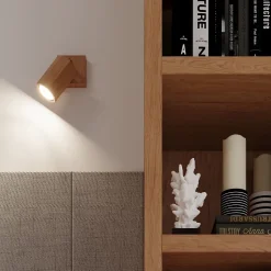 Plafonnier en bois 2 lampes 30x5x20cm Sollux