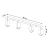 Plafonnier en bois 4 lampes 80x5x20cm Sollux