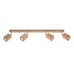 Plafonnier en bois 4 lampes 80x5x20cm Sollux
