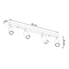 Plafonnier en bois 4 lampes 80x5x20cm Sollux