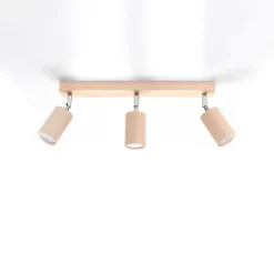 Plafonnier en bois 3 lampes 45x5x20cm Sollux