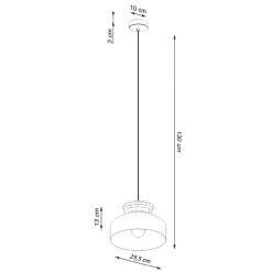 Plafonnier en bois/acier 1 lampes 29.5x29.5x130cm Sollux