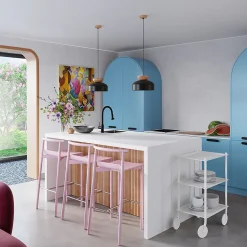 Plafonnier en bois/acier 1 lampes 29.5x29.5x130cm Sollux