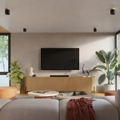 Plafonnier en bois/aluminium 1 ampoule 3000K - 12x12x14cm Sollux