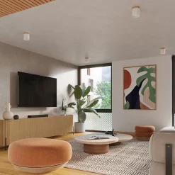 Plafonnier en bois/aluminium 1 ampoule 4000K - 12x12x14cm Sollux