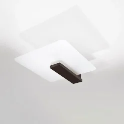 Plafonnier en bois/verre 2 ampoules 4000K - 40x14x47.5cm Sollux