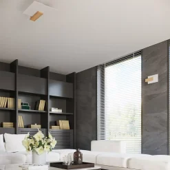 Plafonnier en bois/verre 2 ampoules 3000K - 40x14x47.5cm Sollux