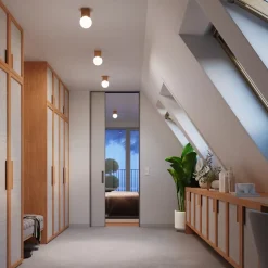 Plafonnier en bois/verre 1 ampoule 3000K - 12x12x19cm Sollux