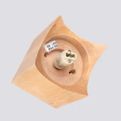 Plafonnier en bois/verre 1 ampoule 3000K - 12x12x19cm Sollux