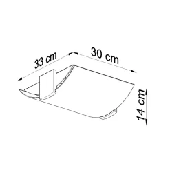 Plafonnier en bois/verre 2 lampes 30x33x14cm Sollux